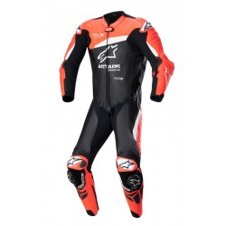 GP Plus V4 Leather Suit BLK RED FLU WHT