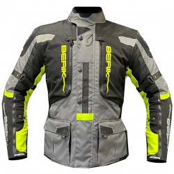 Textile Jacket Black Grey Yellow Fluo NJ-203328-BK