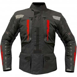 Textile Jacket Black Red Fluo Silver Reflective