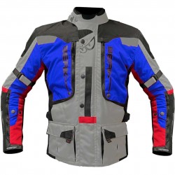 Textile Jacket Black Fluo Red Blue