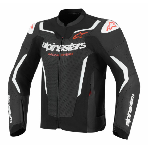 Gp Force v2 Leather Jacket Black White