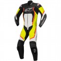 Motegi V2 1Pc Leather Suit  Black/White/Yellow Fluo/Red Fluo