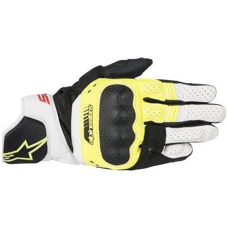 Guanti Moto Racing Alpinestars In pelle SP-1 Nero-giallo Fluo