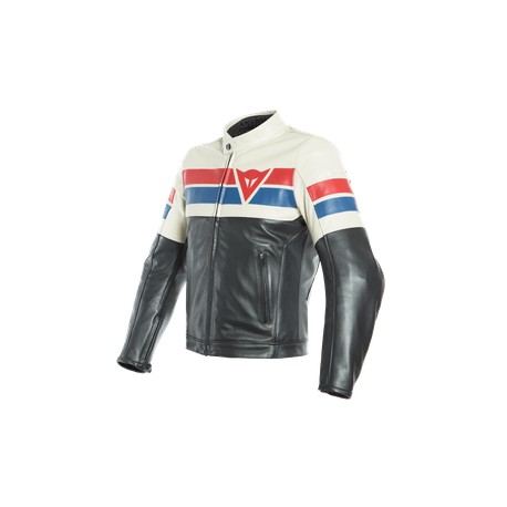 8-Track Leather Jacket Black Ice Red
