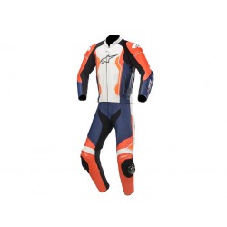 Gp Force Leather Suit Red Fl Black White Orange