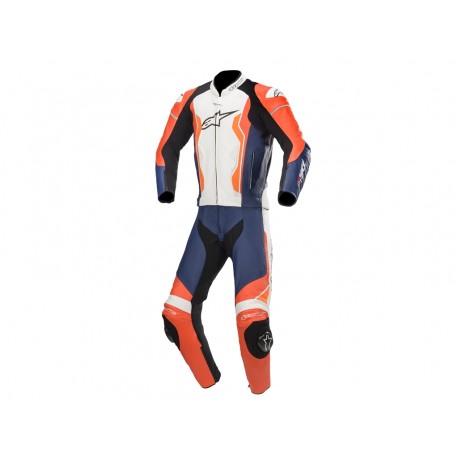 Gp Force Leather Suit Red Fl Black White Orange