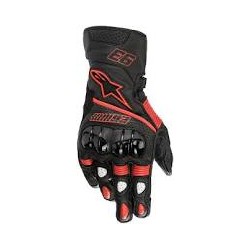 Twin Ring Leather Glove Black-Red