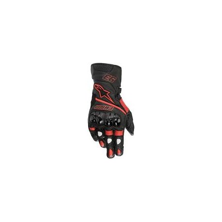 Twin Ring Leather Glove Black-Red