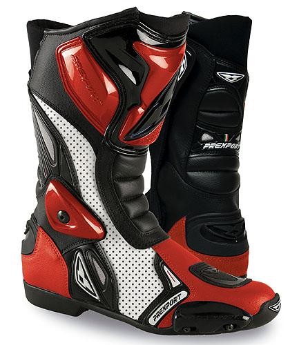 Stivali moto racing corsa Prexport Sonic Nero Bianco Rosso
