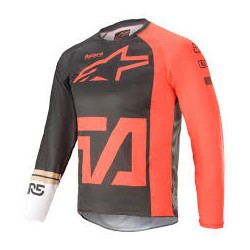 Youth Racer Compass Jersey Antracite Red Fl White