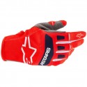 Techstar Gloves Bright Red White Dark Blue