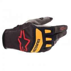 Techstar Gloves Black Bright Red Orange