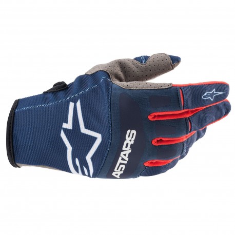 Techstar Gloves Dark Blue Bright Red White