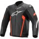 Faster V2 Leather Jacket Black Red