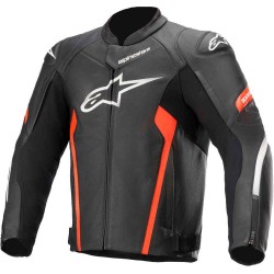 Faster V2 Leather Jacket Black Red