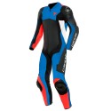 Assen 2 Leather Black-Blue-Fluo Red