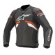 Gp plus r v3 leather jacket black red fluo white