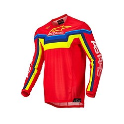 Techstar Quadro Jersey Bright Red Yellow Fl Blue