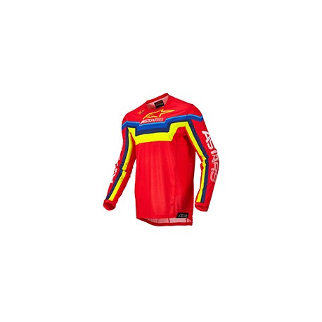 Techstar Quadro Jersey Bright Red Yellow Fl Blue