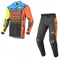 Racer Compass Pants Black Yellow Fluo Coral