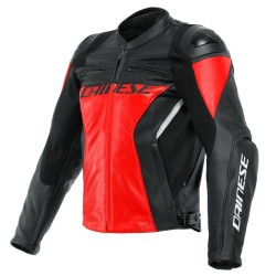 Racing 4 Leather Jacket Lava-Red Black
