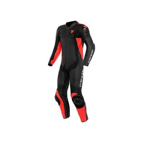 Assen 2 Leather Black Fluo Red